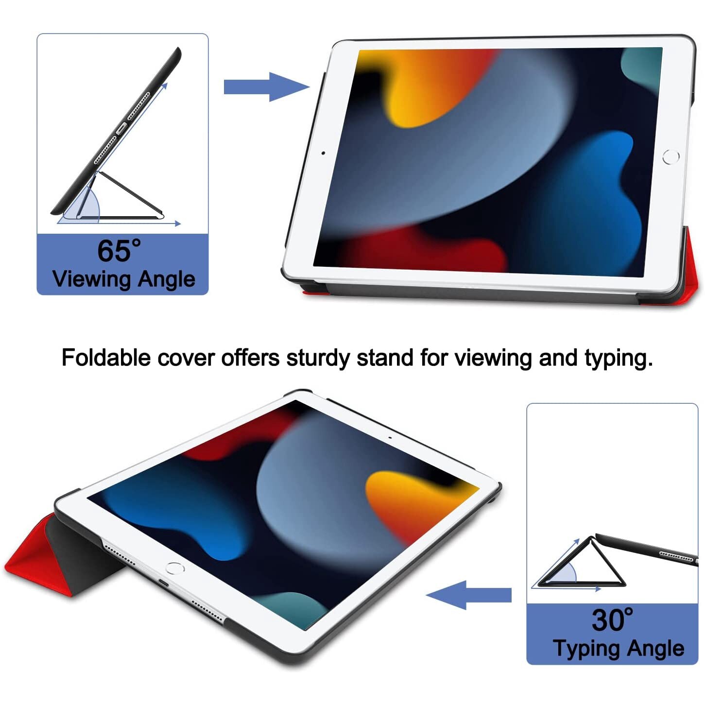 Husa Slim Sigloo, Smart Cover Trifold, pentru tableta iPad 2021/2020/2019, 10.2Inch si iPad Air3/iPad Pro,10.5Inch, Dark Blue
