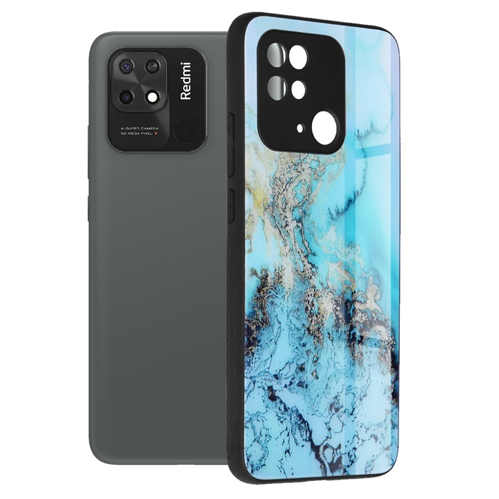 Husa pentru Xiaomi Redmi 10C, Techsuit Glaze Series, Blue Ocean