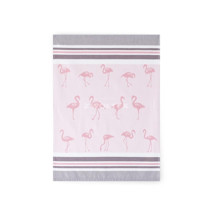 Egyiptomi pamut konyharuha 50x70 minta Flamingók rózsaszínű