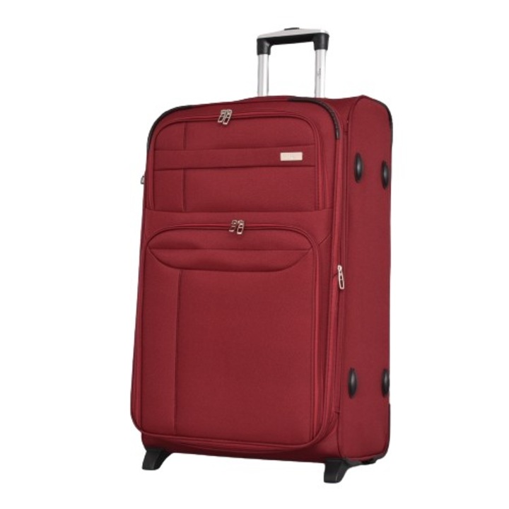 Куфар PERFECT LINE 1709-2, Разширител, Текстил, 75/30/45 см, Бордо