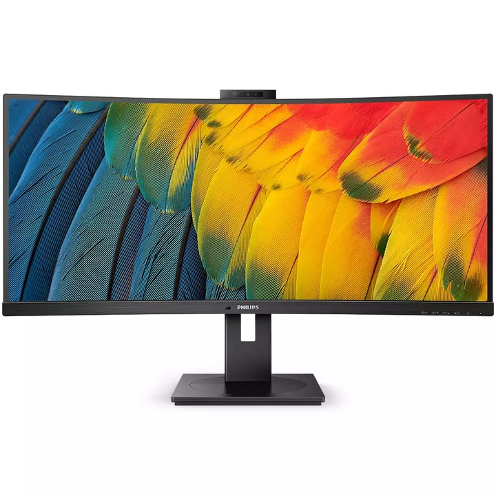 Hajlított monitor Philips VA 34" W, QHD, 100 Hz, DisplayPort, 34B1U5600CH/00, fekete
