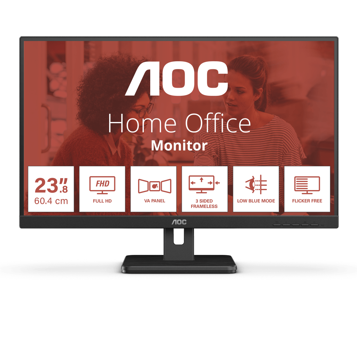 Monitor AOC VA 23.8 , FullHD, 75Hz, DisplayPort, 24E3UM, Negru