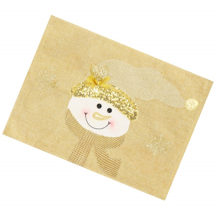 Suport farfurii, Stofa, 48x35 cm, Auriu