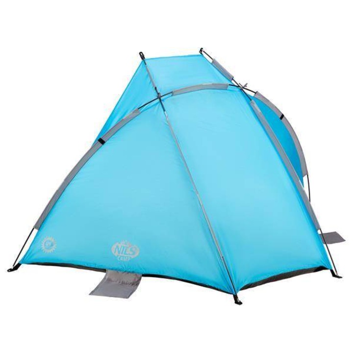 Cort plaja si camping Nils Camp, Protectie UV, Poliester, 105x210x110 cm, Albastru