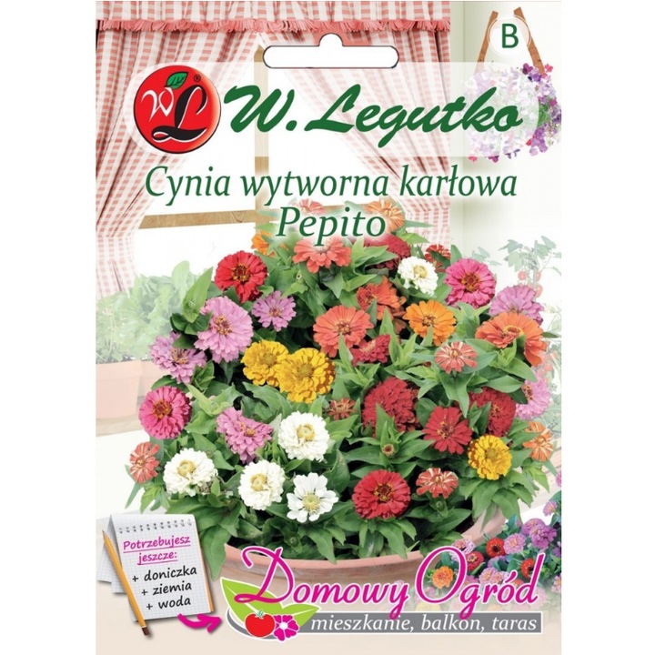 Seminte plante, Legutko, Flori zinnia, Pentru sol fertil, 0.5 g, Multicolor