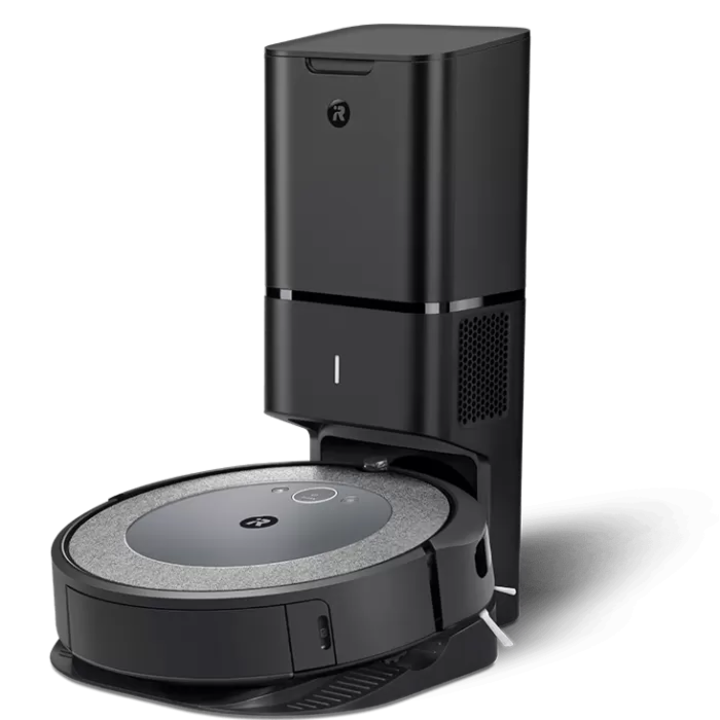 Прахосмукачка робот iRobot Roomba i5+ (i5658), Самопочистваща база, До 60 контейнера за боклук, Imprin Smart Maps, Imprint Link, 1800 mAh, Черен/Сив