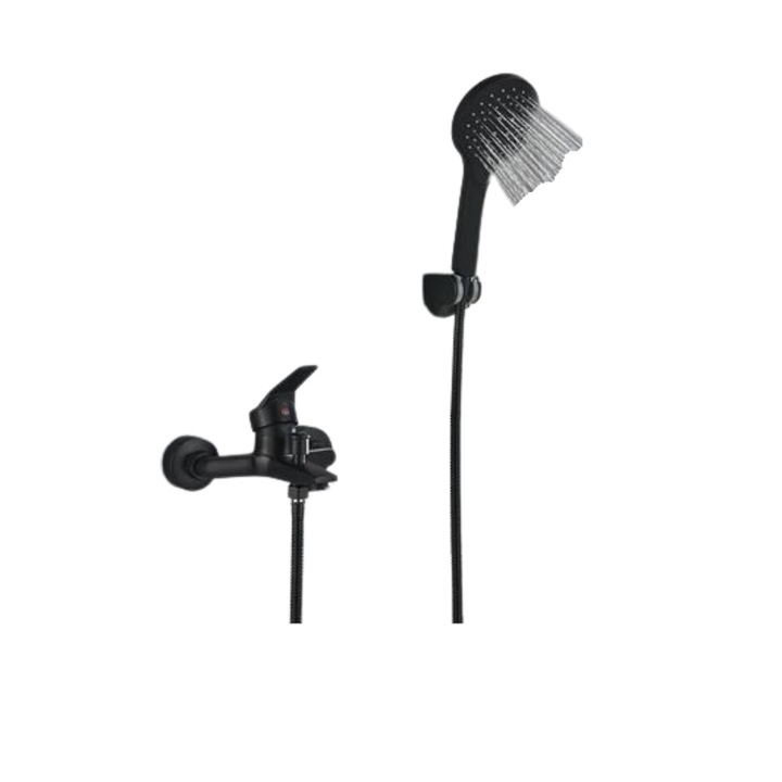 Baterie sanitara negru mat pentru cada sau cabina dus, Tip A, AquaSpa