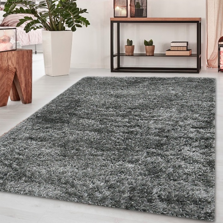 Caren egyszínű shaggy szőnyeg 5121 grafit 200x290cm