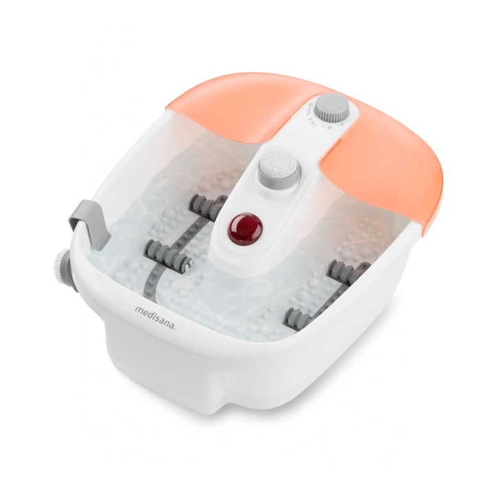 Масажна вана за крака Medisana FS 883, 3 приставки, 3 функции, 80W, Бял/Оранжев