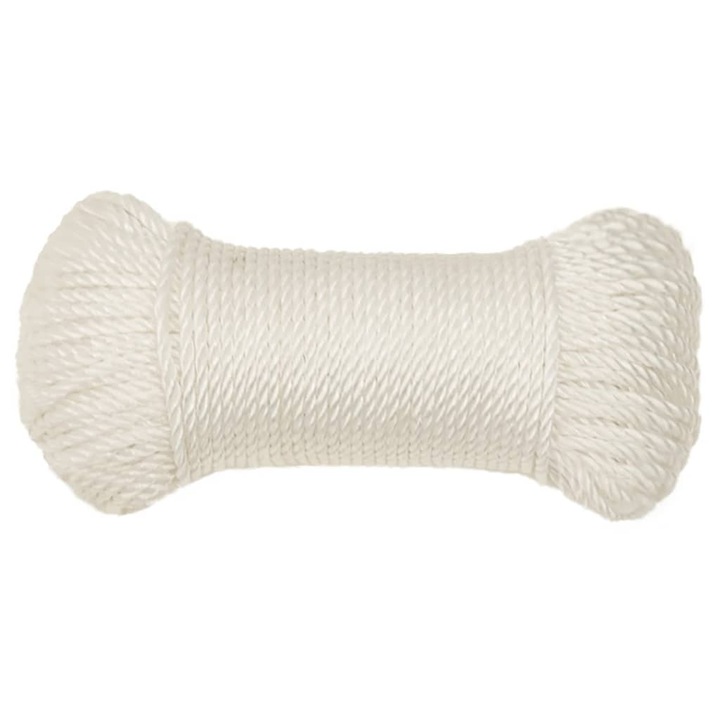 vidaXL fehér poliészter fonott csónakkötél 14 mm x 100 m 152781