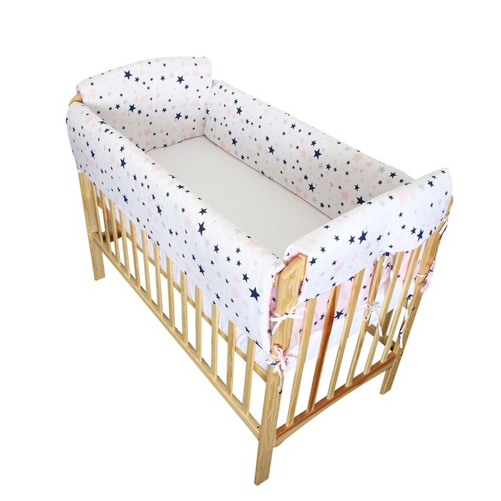 Set aparatori patut, Maxi, 2 fete, stelutele roz, 140x70cm