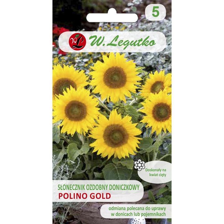 Seminte plante, Legutko, Floarea soarelui, Pentru sol fertil, 2 g, Galben