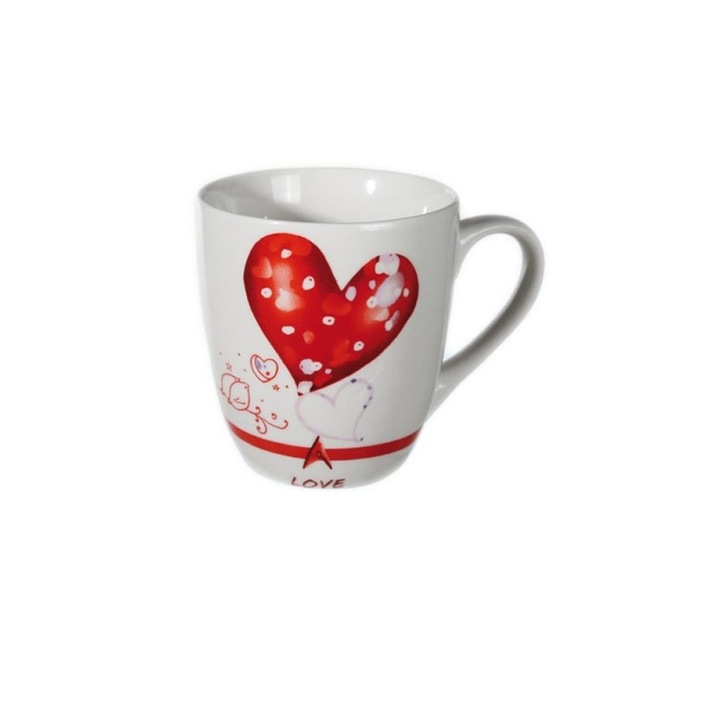 Порцеланова чаша със сърца - 8,5 см, 220 мл