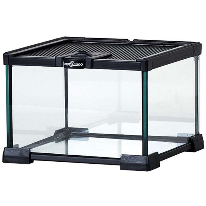 AK Terrárium, Repti-Zoo, üveg/acél, 21 x 21 x 15 cm, fekete/átlátszó