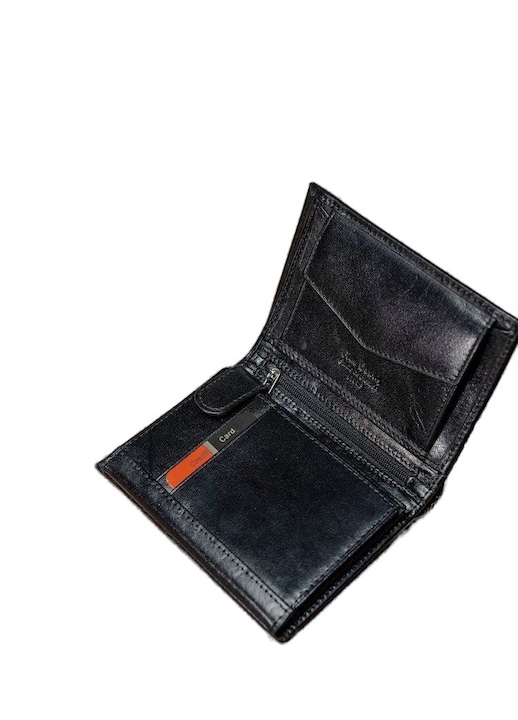 Мъжки портфейл, Pierre Cardin, Естествена кожа, 10x13x2.5 см, Черен