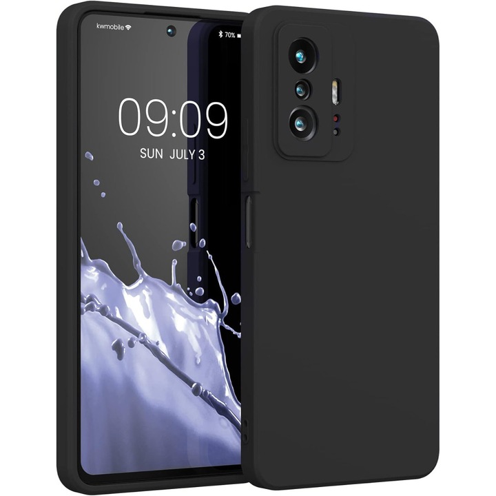 Xiaomi 11T 5G / 11T Pro 5G fekete MATT vékony szilikon tok