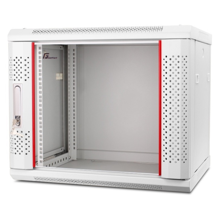 Fémszekrény, Getfort, falra szerelhető, 19 hüvelykes, 600x600, szürke