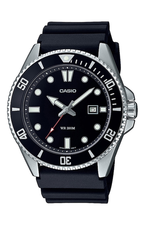 Casio, Овален часовник с корпус от неръждаема стомана, Черен