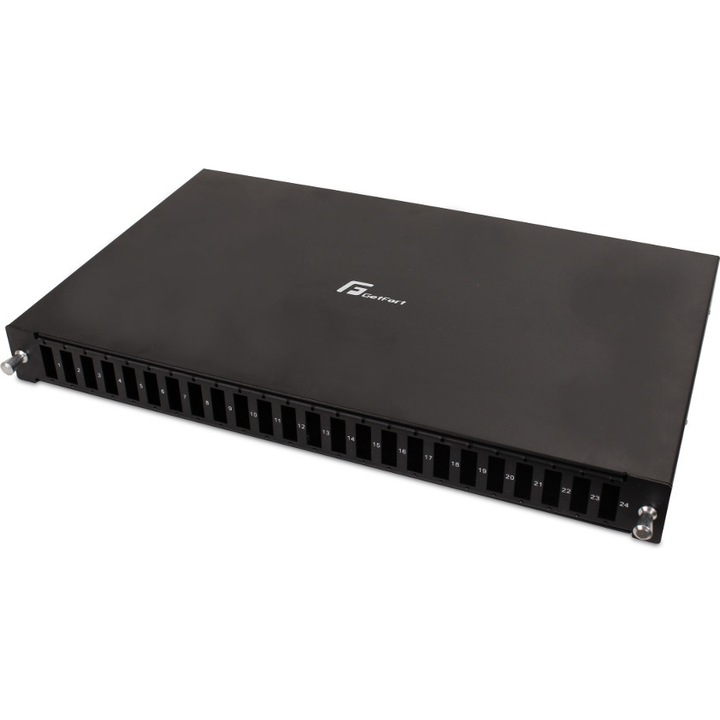 Оптичен пач панел, Getfort, метален, 19 инча, черен