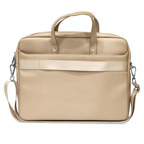 Geanta pentru laptop, Guess, Piele ecologica, 16'', Bej