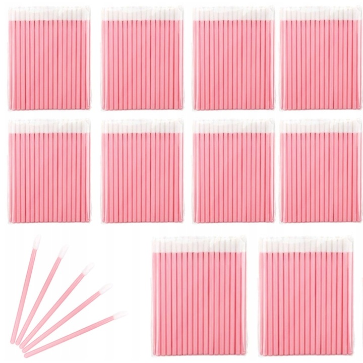 Set 500 bucati aplicator pentru buze, lungimea 9 cm, velvet