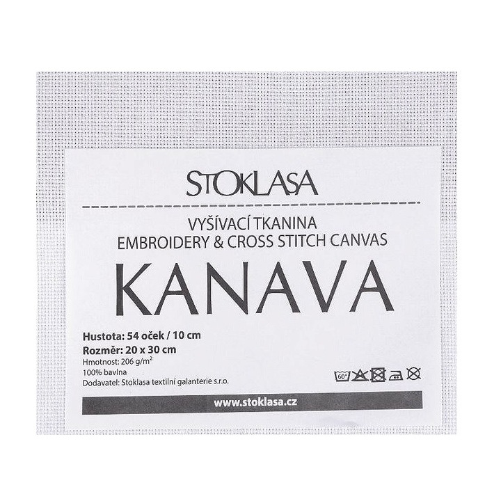 Kanava hímzőszövet, 54 öltés / 10 cm, 20 x 30 cm