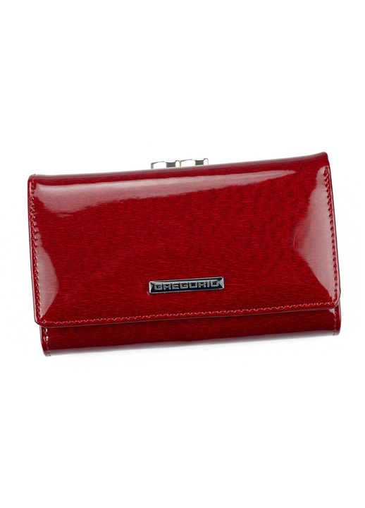 Portofel dama, Gregorio, Piele naturala, Rosu