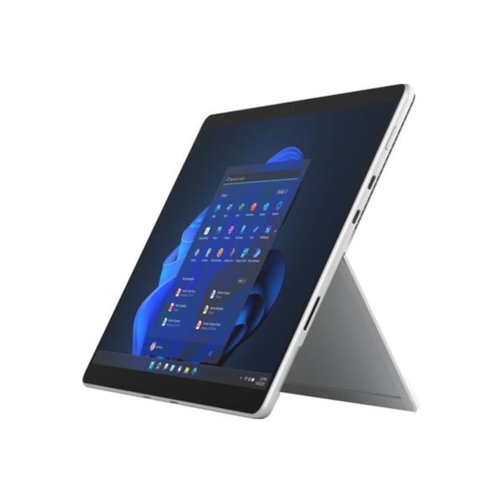 Таблет Microsoft Surface Pro 8, процесор Intel® Core™ i5-1145G7, PixelSense 13", 8GB RAM, 256GB SSD, 8MP, Wi-Fi, Bluetooth, 4G, Windows 10 Pro Silver