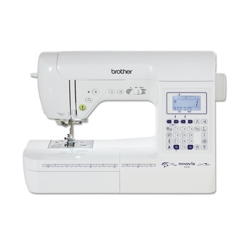 Masina de cusut computerizata Brother Innov-is F410, 100 cusaturi, ecran LCD, 3 fonturi, 7 modele butoniera 1 pas, iluminare LED, pedala de picior, 850 imp/min, Alb Masina de cusut computerizata Brother Innov-is F410, 100 cusaturi, ecran LCD, 3 fonturi, 7 modele butoniera 1 pas, iluminare LED, pedala de picior, 850 imp/min, Alb