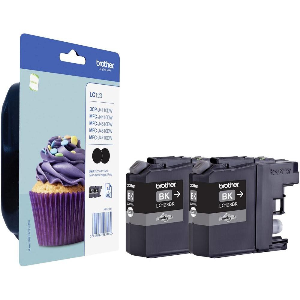 Cartus Original Brother LC123BKBP2 twin pack for MFC-J6920DW MFC-J6520DW MFC-J470DW MFC-J6720DW MFC-J870DW(600 pagini) BK