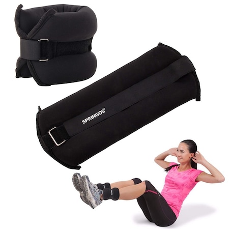 Greutati exercitii, Neopren, 2x2.5kg, Negru, 2 buc