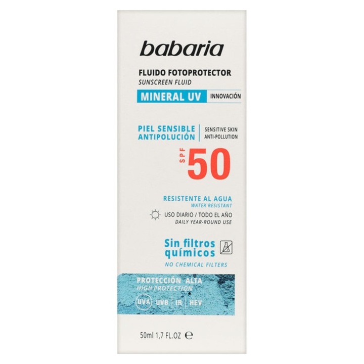 Crema de fata cu protectie solara, Babaria, SPF50, 50ml