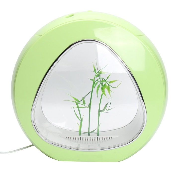 Mini akvárium Smart Aqua, SunSun, műanyag/akril, 6 l, 345 x 165 x 317 mm, zöld