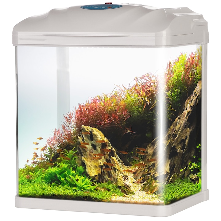 Akváriumi készlet HGR-230, SunSun, üveg, 2,5/3,5 W, 7 l, 23 x 16 x 27,5 cm, fehér/átlátszó