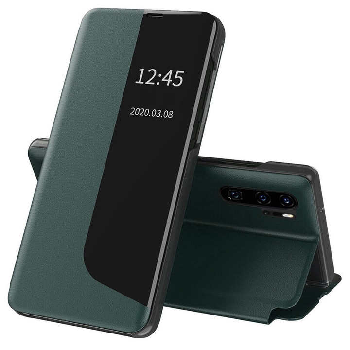 Huawei P30 Pro / P30 Pro New Edition tok, Techsuit eFold sorozat, sötétzöld