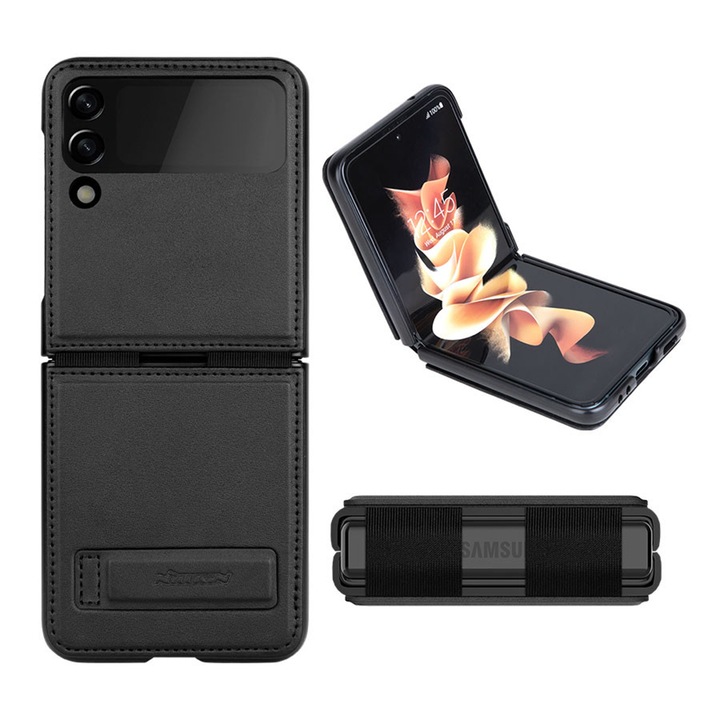 Калъф за Samsung Galaxy Z Flip3 5G, Nillkin QIN Vegan Leather Case, черен