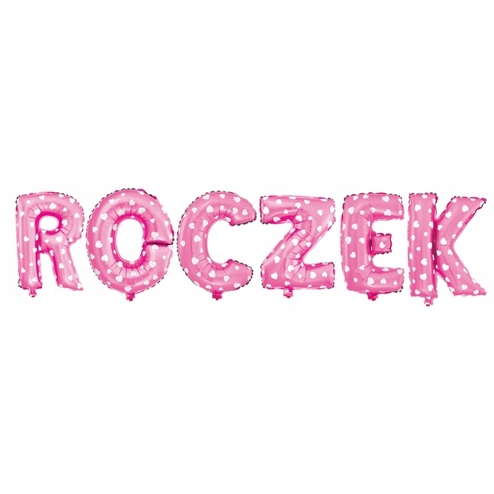 Комплект от 6 балона за момичета, надпис Roczek, розови