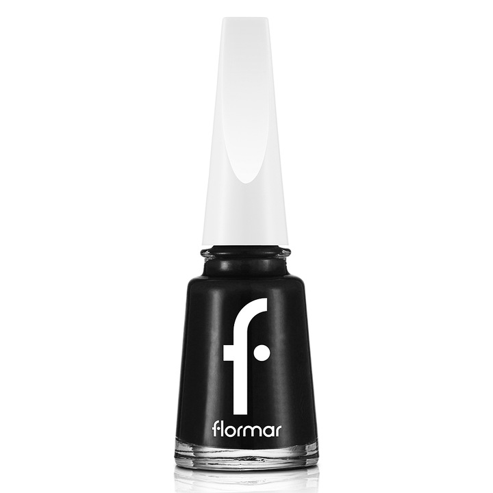 Flormar Körömlakk - Maxi Brush, Fekete, Új formulával és applikátorral, 313