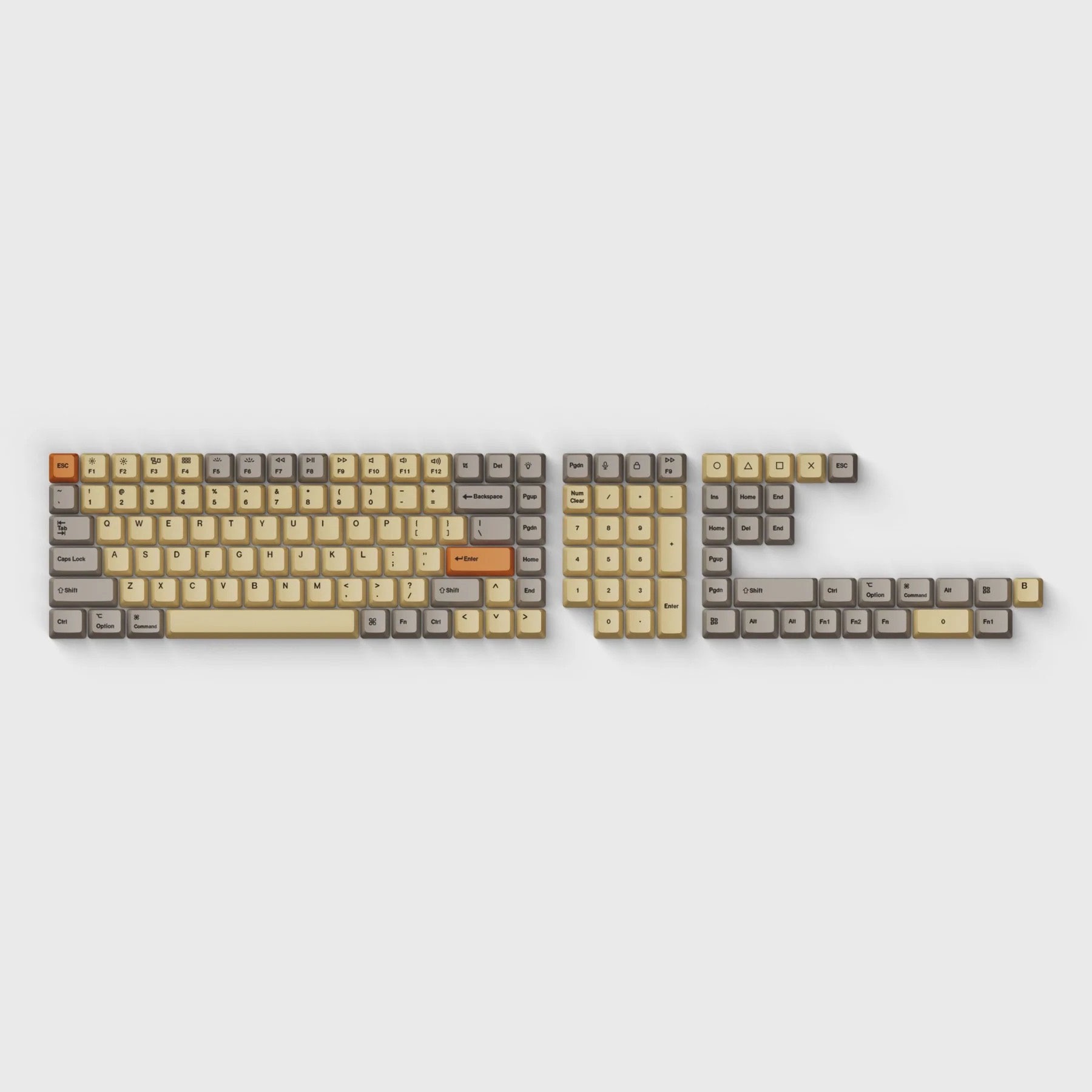 Kit butoane Keychron OEM Dye-Sub PBT, Full set Keycaps, Wheat Grey ...