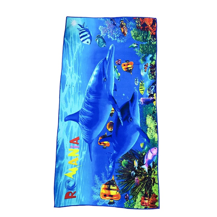 Prosop de plaja AquaWorld, cu imprimeu, multicolor, 140x70 cm, Doty®️