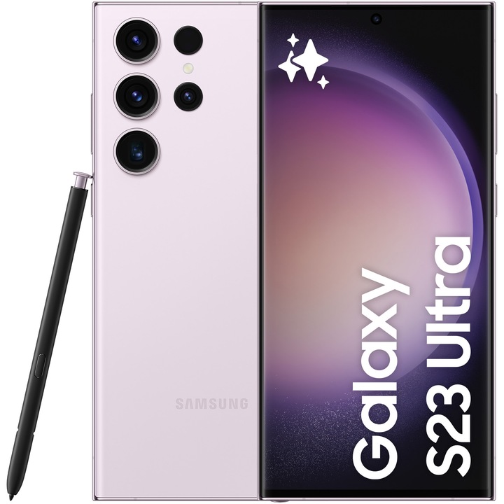 Telefon mobil Samsung Galaxy S23 Ultra, Dual SIM, 512GB, 12GB RAM, 5G, Lavender