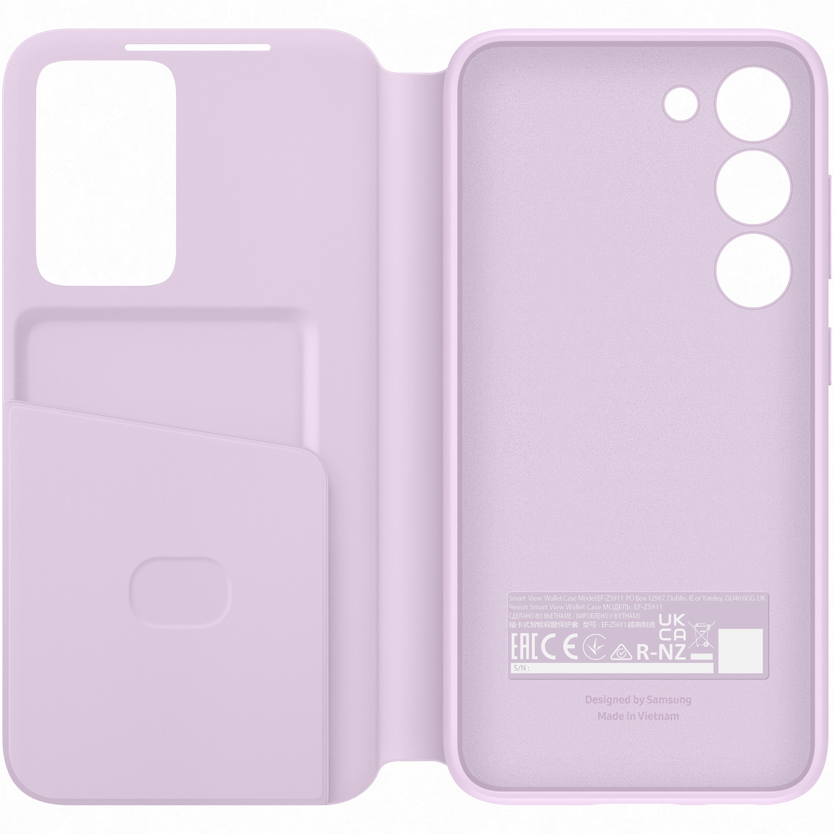 Husa de protectie Samsung Smart View Wallet Case pentru Galaxy S23, Lilac