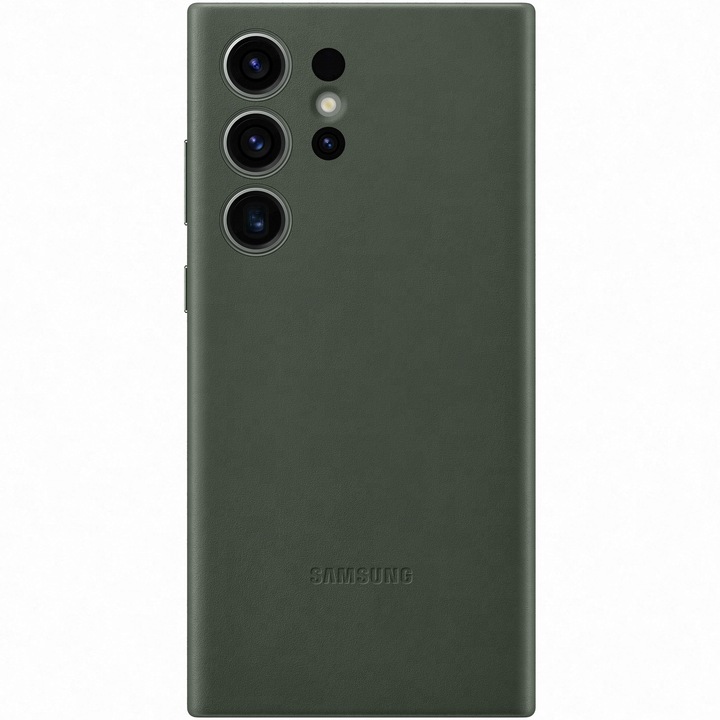 Защитен калъф Samsung Leather Case, За Galaxy S23 Ultra, Зелен