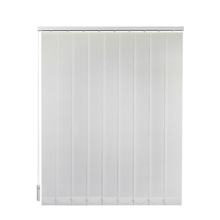 Вертикални текстилни щори, бели, L 170 см X В 130 см