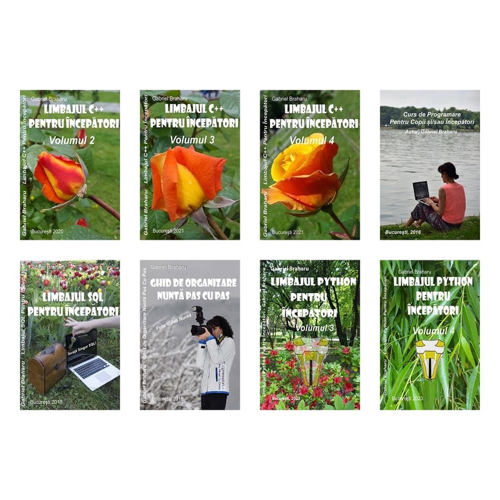 Set de 7 plus 1 Carti Programare Incepatori (296), Gabriel Braharu, Colectia "Invata programare singur"