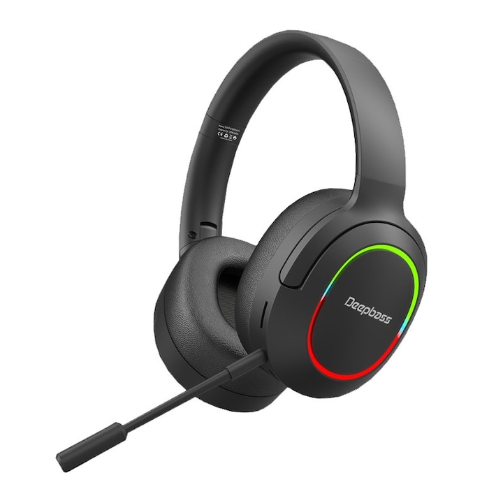 Összecsukható, fülre helyezhető vezeték nélküli sztereó fejhallgató - Deepbass R10 fekete