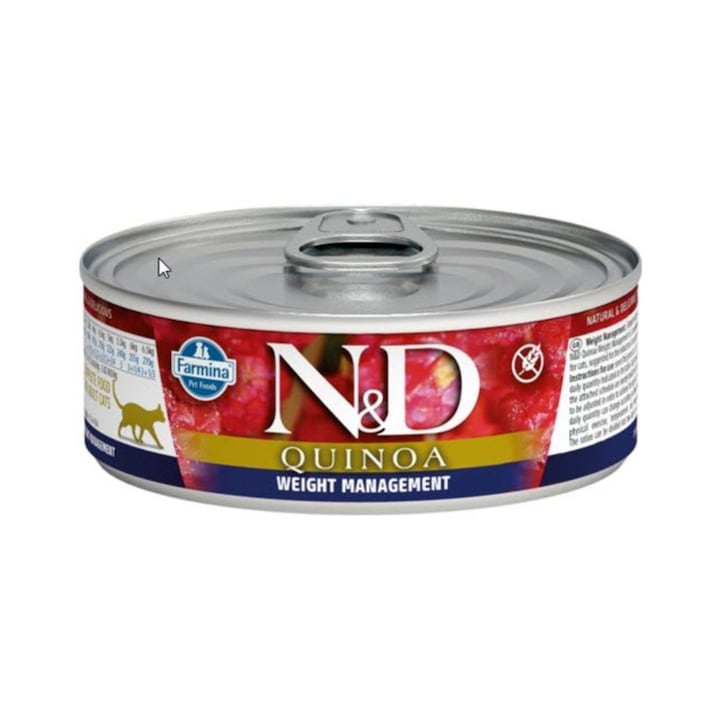 N&D Quinoa Weight Control Macskaeledel konzerv, 80 g