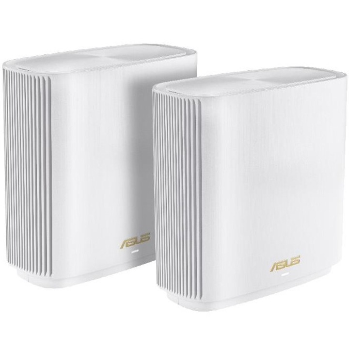 Sistem Wi-Fi Mesh ASUS ZenWiFi XT8 (W-2-PK), AX6600, Tri-Band, acoperire 510m², Quad-Core 1.5GHz CPU, 256MB/512MB Flash/RAM, 2.5G port, AiProtection Pro, Adaptive QoS, VPN server/client, IPTV, OFDMA, Beamforming, AiMesh