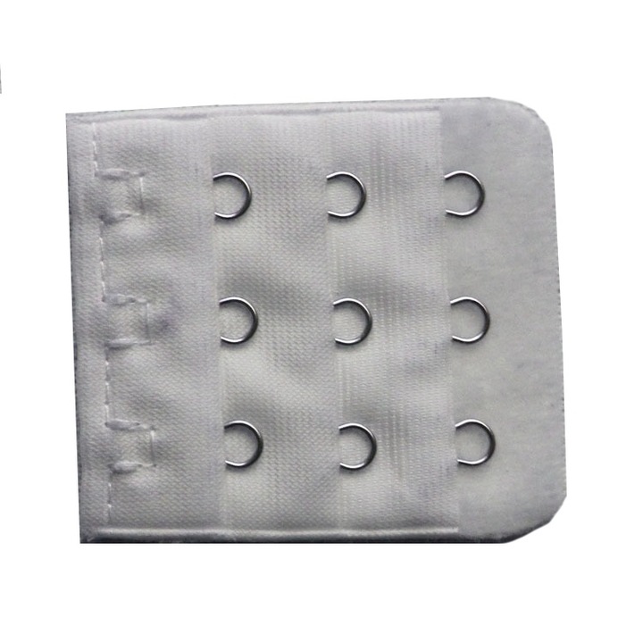 Extensor sutien, MilaSuu, 3 randuri, 5.5 x 5 cm, Alb