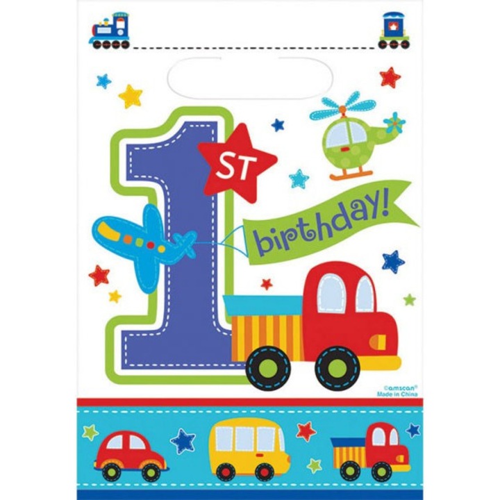 Подаръчни торбички First birthday, 8 броя
